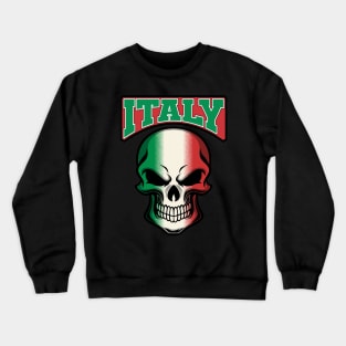 ITALY FLAG IN A SKULL EMBLEM Crewneck Sweatshirt